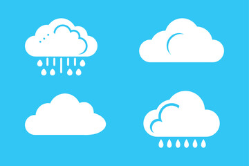 Weather Silhouette Vector Icon Set, Weather Isolated Graphics Vector.