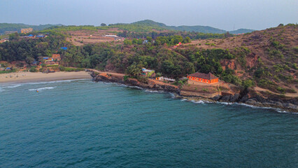 Fototapeta premium Indian beach Goa from a drone