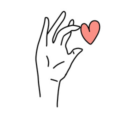 hands with red hearts