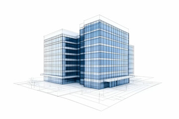 Modern Office Building 3D Architectural Rendering