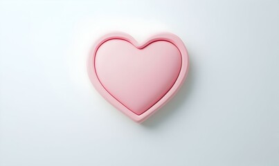 Fototapeta premium Pink Heart-Shaped Object on a Light Background for Love Themes