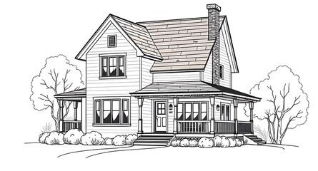 Naklejka premium sketch of a house