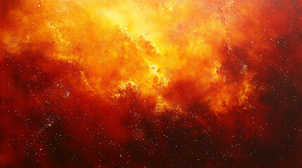 Vibrant cosmic nebula with fiery orange and red hues against a starry backdrop