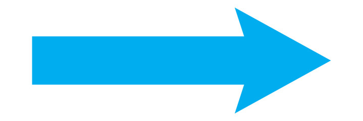 Obraz premium Long arrow. Blue arrow pointing right. Blue large arrow pointing right. Bold long arrow. Vector illustration. Long arrow vector icon. Straight long arrow icon, right thin line, blue cursor, element