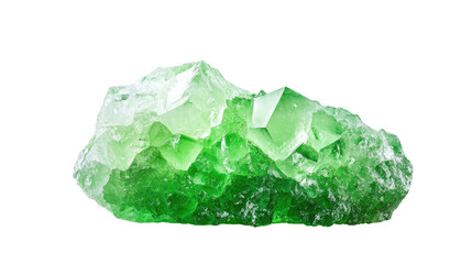 Obraz premium A green crystal rock sits on a white background