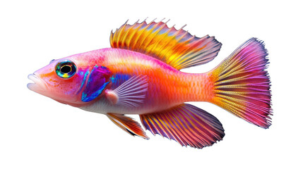 Fototapeta premium A colorful fish with a blue stripe on its side