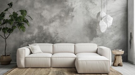 Loft interior design of modern living room home.