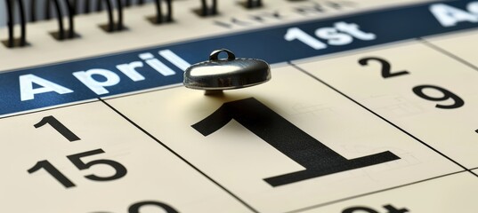 Calendar marked with  april 1st  adorned with whimsical jester doodles for a playful vibe