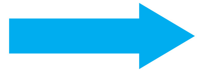 Fototapeta premium Long arrow. Blue arrow pointing right. Blue large arrow pointing right. Bold long arrow. Vector illustration. Long arrow vector icon. Straight long arrow icon, right thin line, blue cursor, element