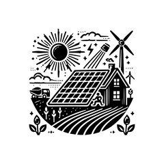 solar energy logo vector illustration alternative energy symbols renewable