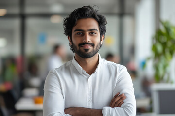 Confident Indian man in office