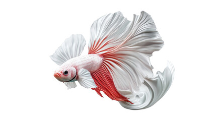 Obraz premium A pink and white fish with a long tail