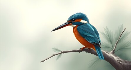 Obraz premium kingfisher on the branch