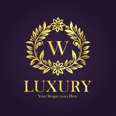 Luxury Gold Monogram Logo - Letter W
