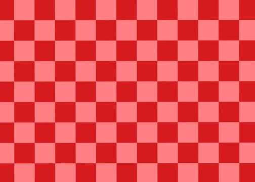 Colorful trendy checker board background template. Geometric pastel square texture in vintage y2k style. Psychedelic poster frame bundle. Red background, wallpaper 