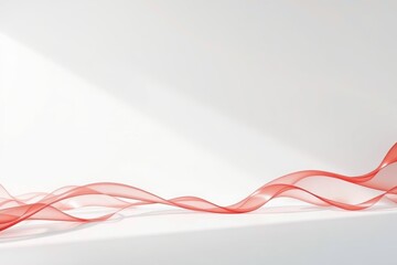 there is a red ribbon that is blowing in the wind