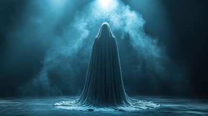 Spectral Figure in Smoky, Dark Setting