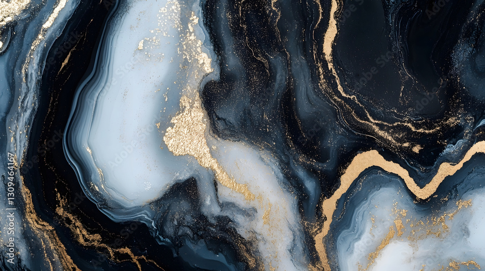 Poster mesmerizing abstract marble texture with swirling fluid golden accents dramatic moody and captivatin