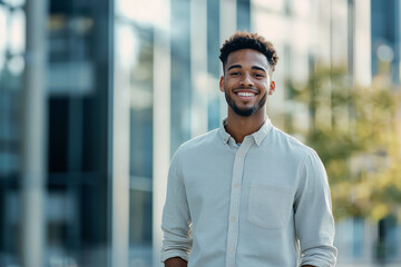 Obraz premium Confident Man in Urban Setting