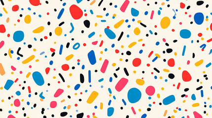 Abstract colorful shapes seamless pattern background design texture art fun bold style happy image