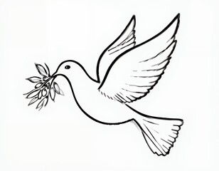 Obraz premium Dove Flying with Olive Branch Symbolizing Peace and Hope Design