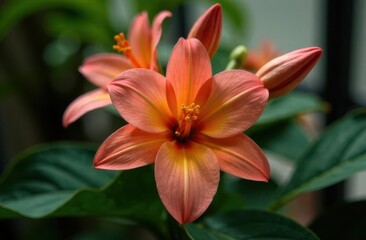 Vibrant orange flower blooms in lush greenery during daytime