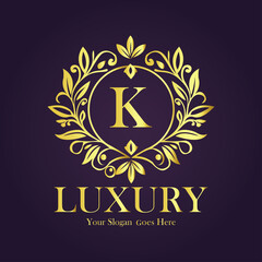 Luxury Gold Monogram Logo - Letter K
