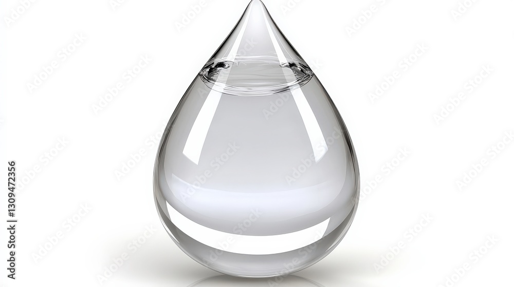 Canvas Prints minimal concept background of transparent water drop, suspended in mid-air, refracting soft ambient 