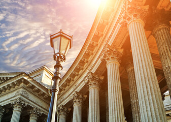 St Petersburg, Russia. Architectural ensemble of Kazan Cathedral colonnade in Saint Petersburg,...