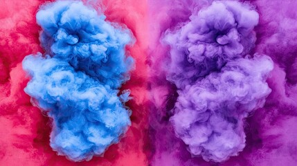 Fototapeta premium Colorful smoke plumes, abstract art, vibrant hues, studio shot, background texture