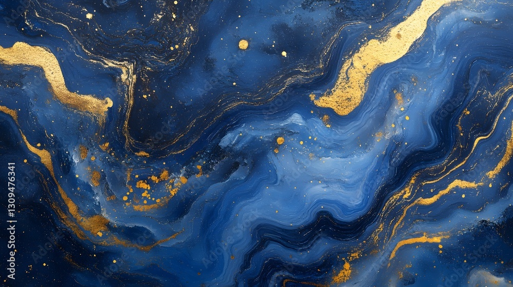 Poster Mesmerizing Cosmic Fluid Art   Ethereal Swirling Galaxy Nebula Background with Shimmering Lights and Captivating Fluid Dynamics