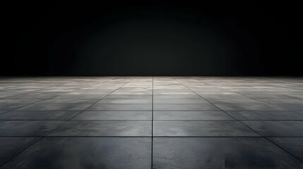 Dark Concrete Floor With Geometric Lines and Texture in a Minimalist Industrial Background