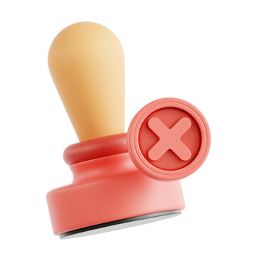 Rejected Stamp 3D Icon Illustration