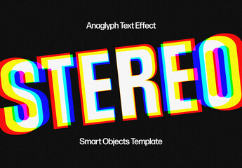 Trippy Anaglyph Text Effect Mockup