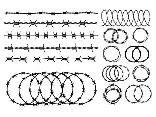 Barbed Wire Thorn Security Safety Protection Fence DIY Gift Doodle Clipart Shape