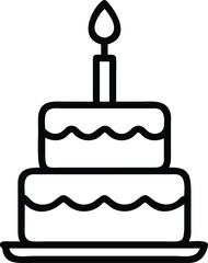vector illustration of a birthday cake with candle