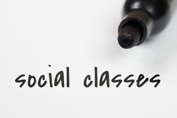 social classes inscription on paper meaning background