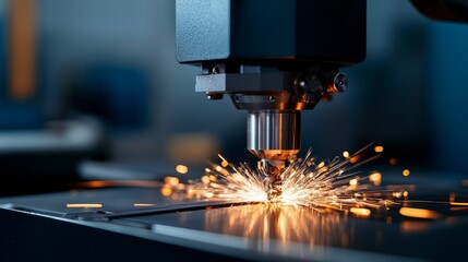 Precision Milling Sparks Flying on Metal, machining , engineering