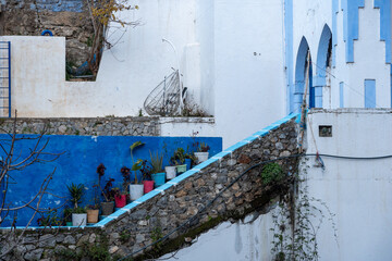 Chefchaouen or Chaouen. The blue city in Morocco. Famous for its blue-washed buildings