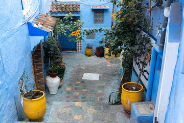 Chefchaouen or Chaouen. The blue city in Morocco. Famous for its blue-washed buildings