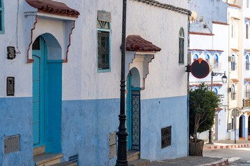 Fototapeta premium Chefchaouen or Chaouen. The blue city in Morocco. Famous for its blue-washed buildings