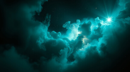 cosmic cloud of dust and gas illuminated by a nearby star | generative AI