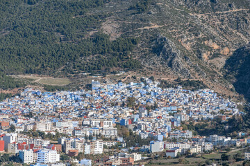 Chefchaouen or Chaouen. The blue city in Morocco. Famous for its blue-washed buildings