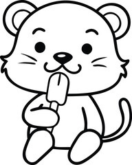 coloring page illustration lion cub