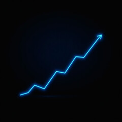  Abstract financial growth chart with neon blue lines on a dark background | generative AI