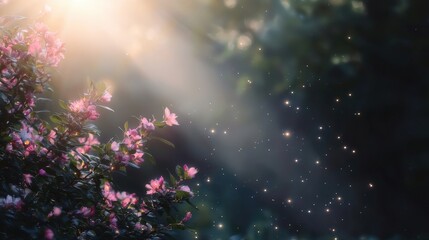 Spring Blossoms, Sunlight, Forest