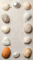 Seashells and Stones Beach Background Illustration