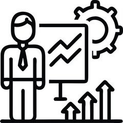 business man with graph illustration
