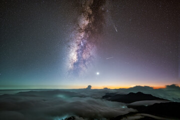 kometa, Tsuchinshan-ATLAS, Tsuchinshan, ATLAS, C, 2023, A3, 2024, october, autumn, tail, long, landscape, wide lens with milkyway Galaxy © vikash