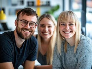 Obraz premium Smiling business people in meeting